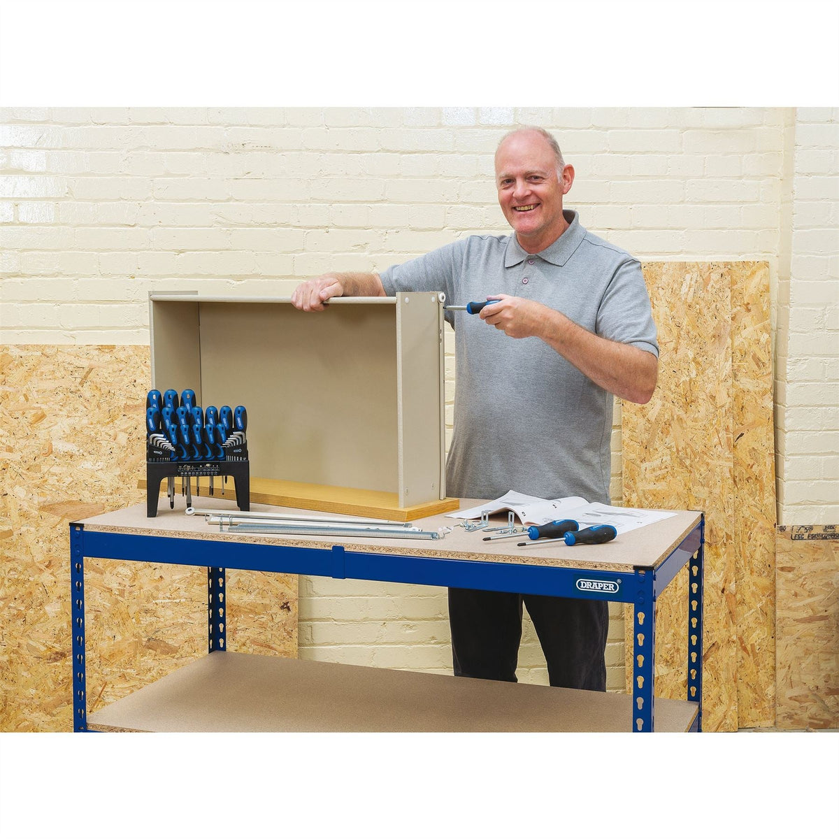 Draper Steel Workbench 1200 x 600 x 900mm 24912 White Rose Tools