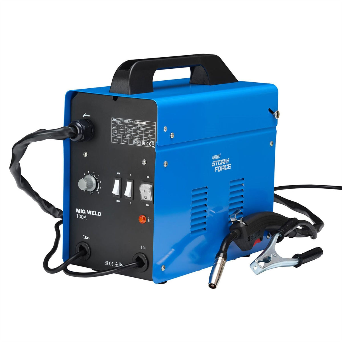 Draper Storm Force Gasless MIG Welder 100A 63669 White Rose Tools