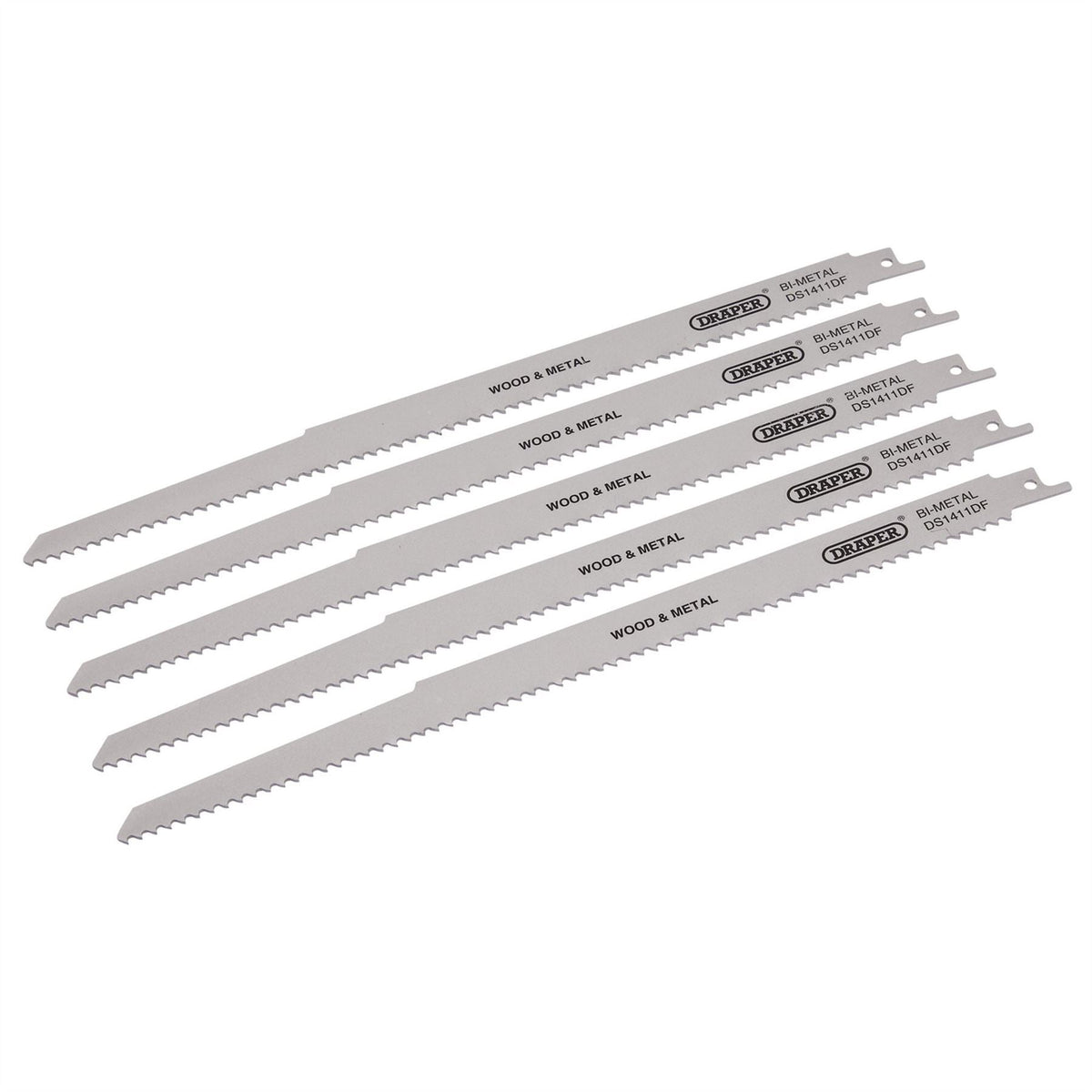 Draper Bi-metal Reciprocating Saw Blades for Multi-Purpose Cutting 300mm 6tpi (Pack of 5) 38756 White Rose Tools