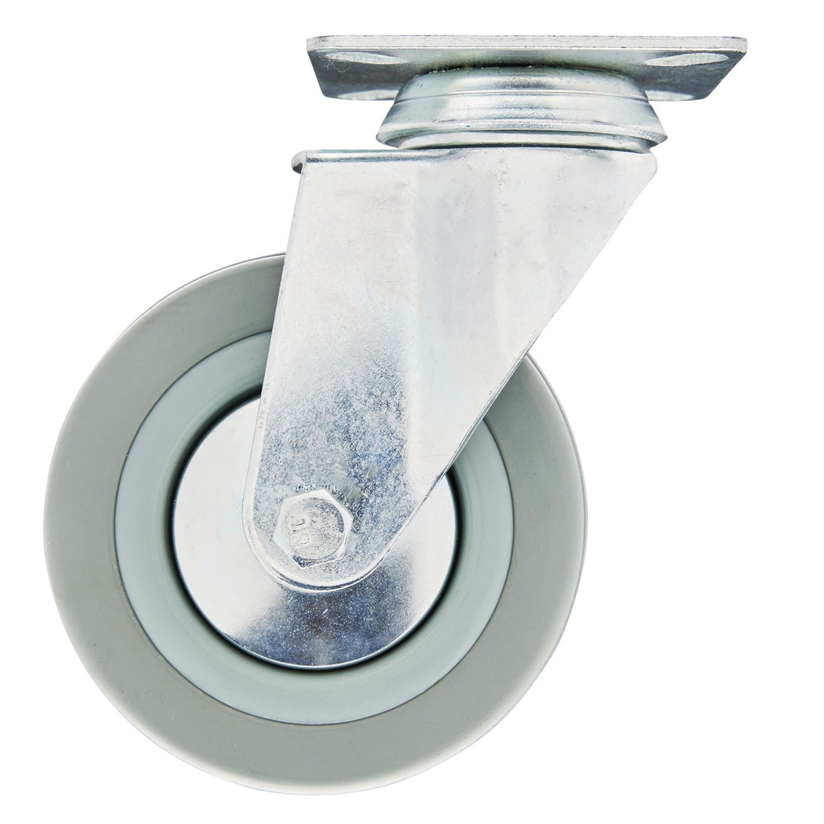 Draper Swivel Plate Fixing Rubber Castor 100mm Diameter S.W.L. 80kg 65478 White Rose Tools