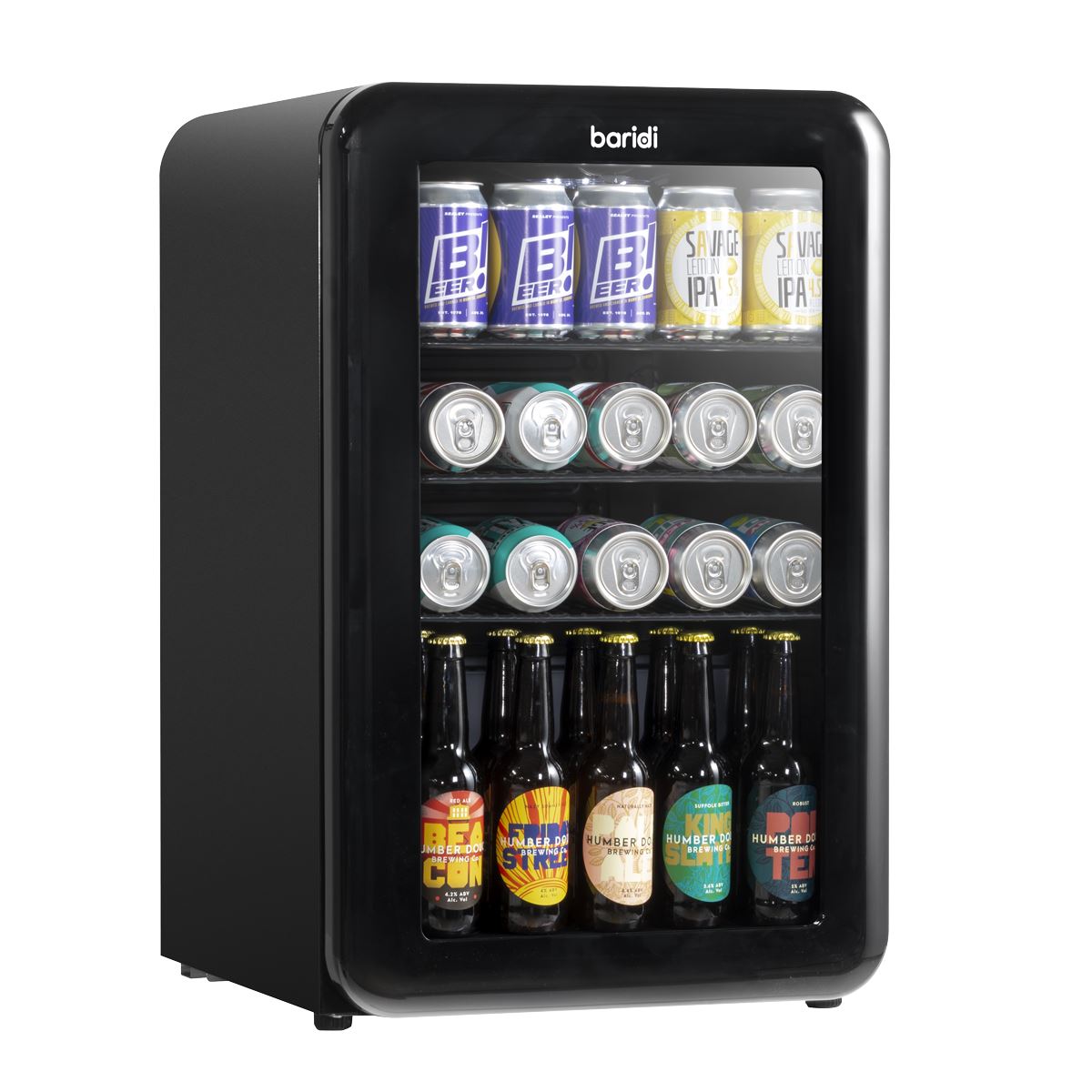 Baridi 70L Under Counter Drinks/Beer & Wine Cooler Fridge, Retro Style, Black White Rose Tools