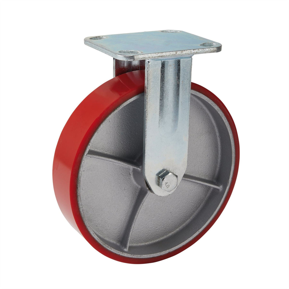 Draper Fixed Plate Fixing Heavy Duty Polyurethane Wheel 200mm Diameter S.W.L. 500kg 65534 White Rose Tools