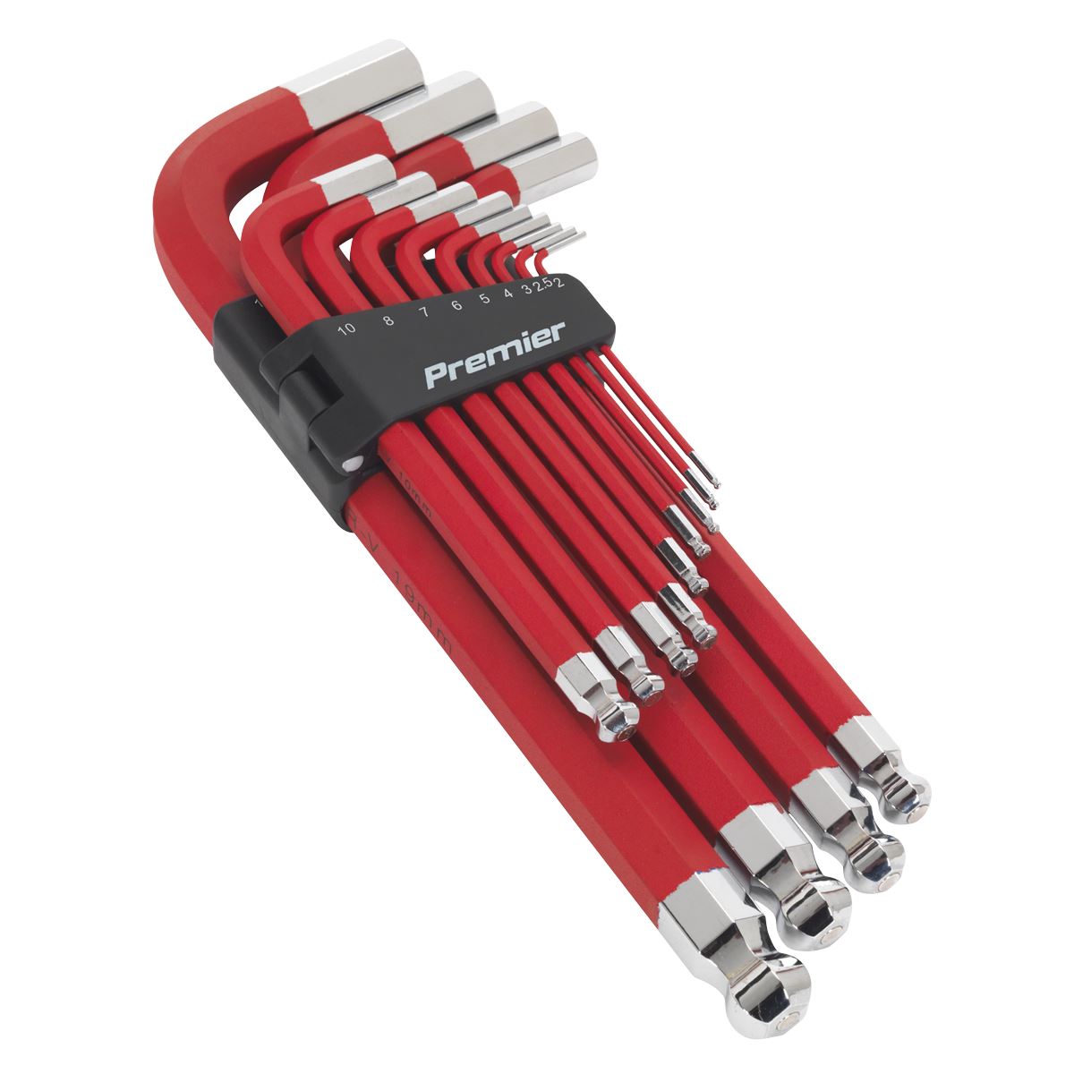 Sealey Premier Jumbo Ball-End Hex Key Set 13pc Anti-Slip - Metric