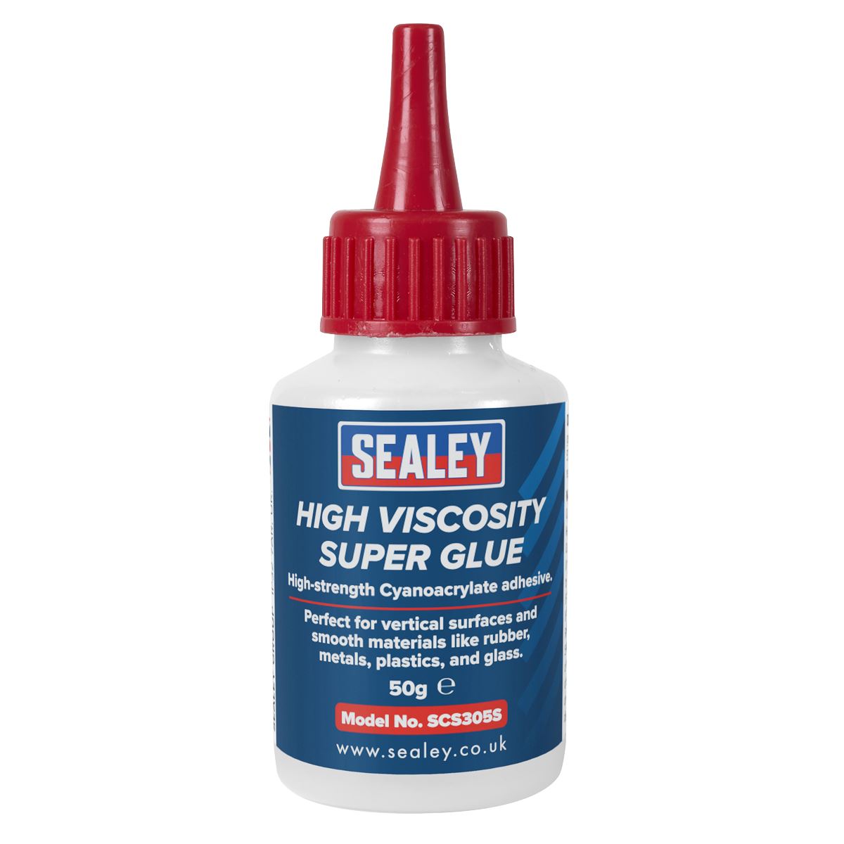 Sealey High Viscosity Super Glue - Cyanoacrylate Adhesive, Fast-Bonding Formula - 25pcs - 50g - Clear