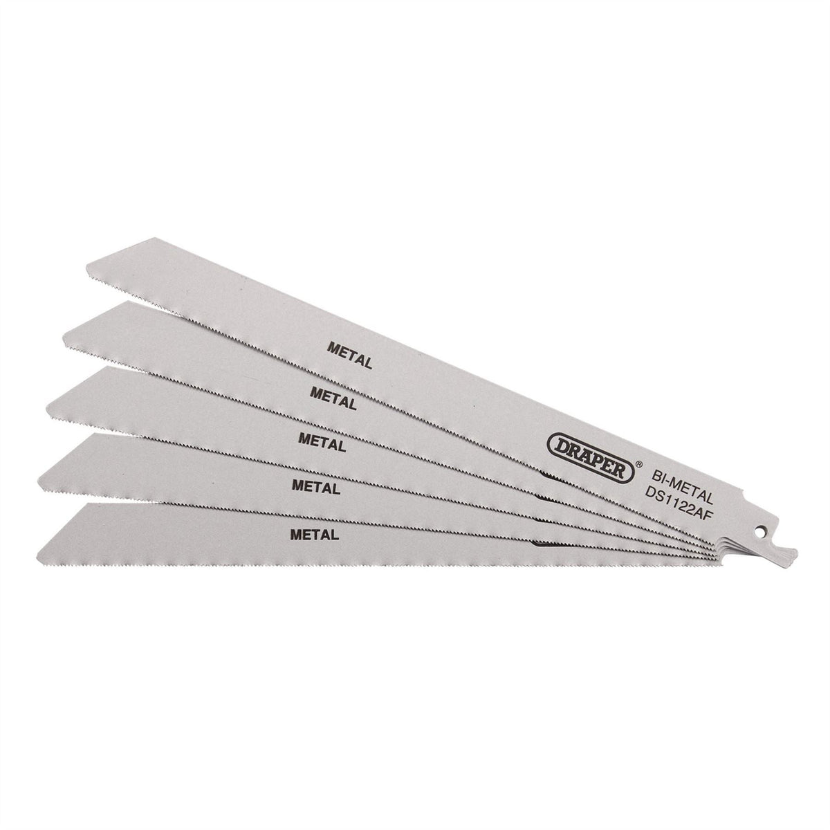 Draper Bi-metal Reciprocating Saw Blades for Metal Cutting 225mm 24tpi (Pack of 5) 38593 White Rose Tools
