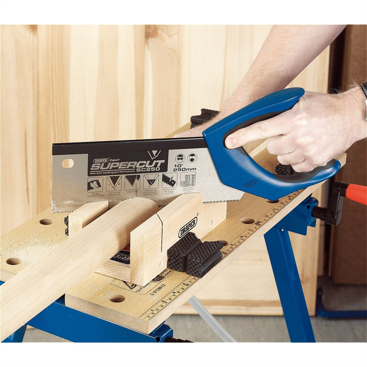 Draper Expert Supercut® Soft Grip Hardpoint Tenon Saw 250mm/10" 11tpi/12ppi 49281 White Rose Tools