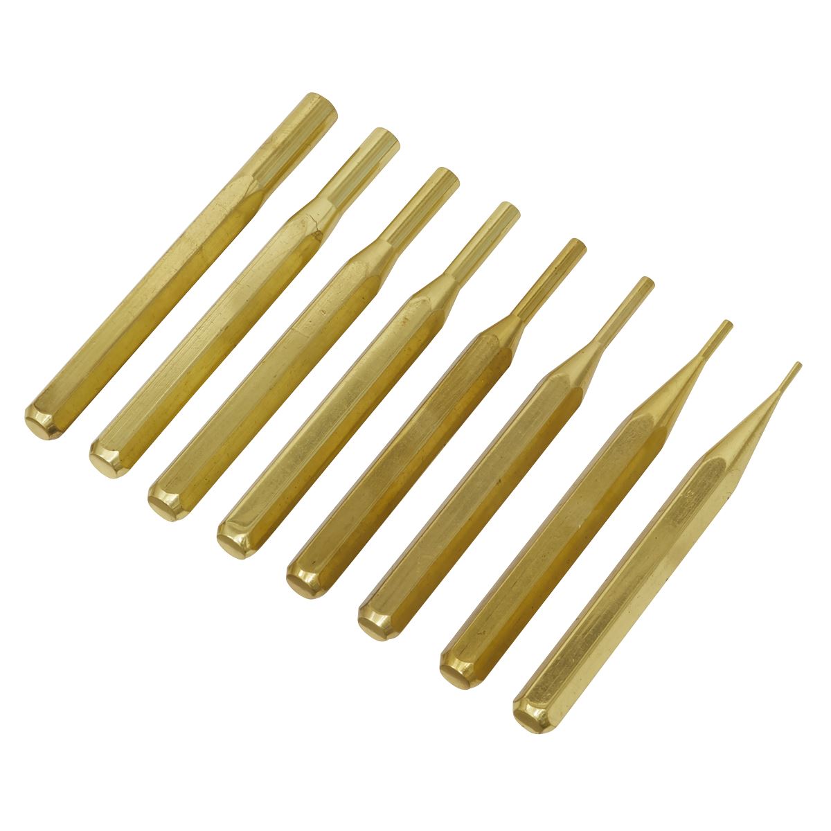 Sealey Brass Pin Punch Set 8pc