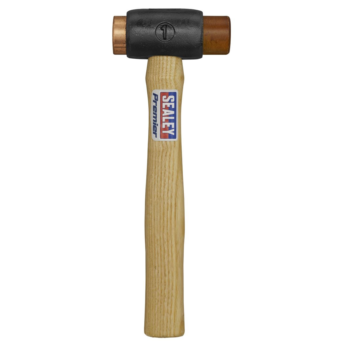 Sealey Premier Copper/Rawhide Faced Hammer 1.5lb Hickory Shaft