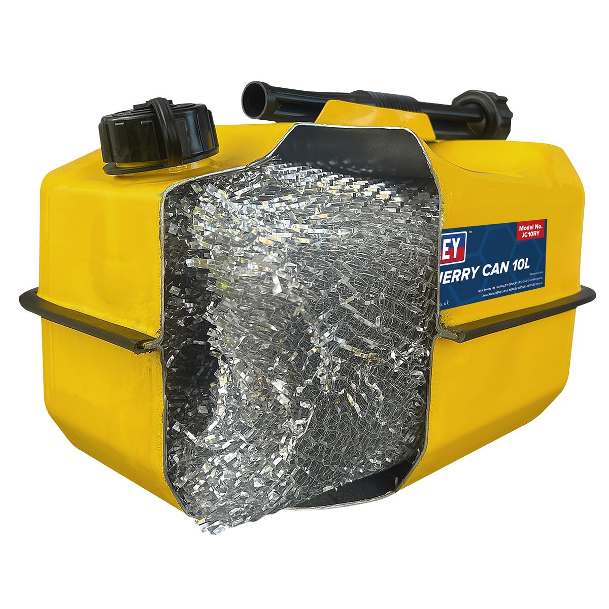 Sealey Explosive-Safe Jerry Can 10L - Yellow White Rose Tools