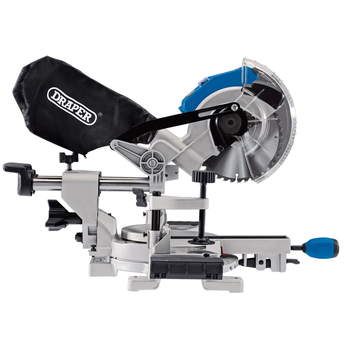 Draper D20 20V Brushless Sliding Compound Mitre Saw 185mm (Sold Bare) 55588 White Rose Tools