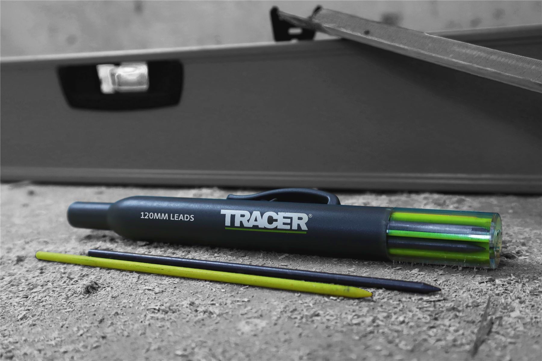 TRACER Deep Hole Pencil Marker with ALH1 6 Replacement Leads with Site Holster