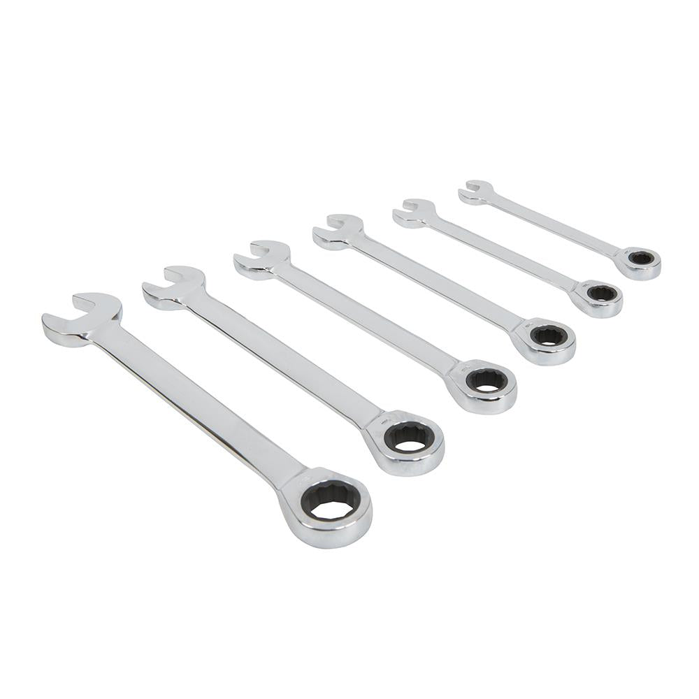 King Dick Ratchet Combination Spanner Set AF 6pce 3/8" - 3/4" KGW3444 White Rose Tools