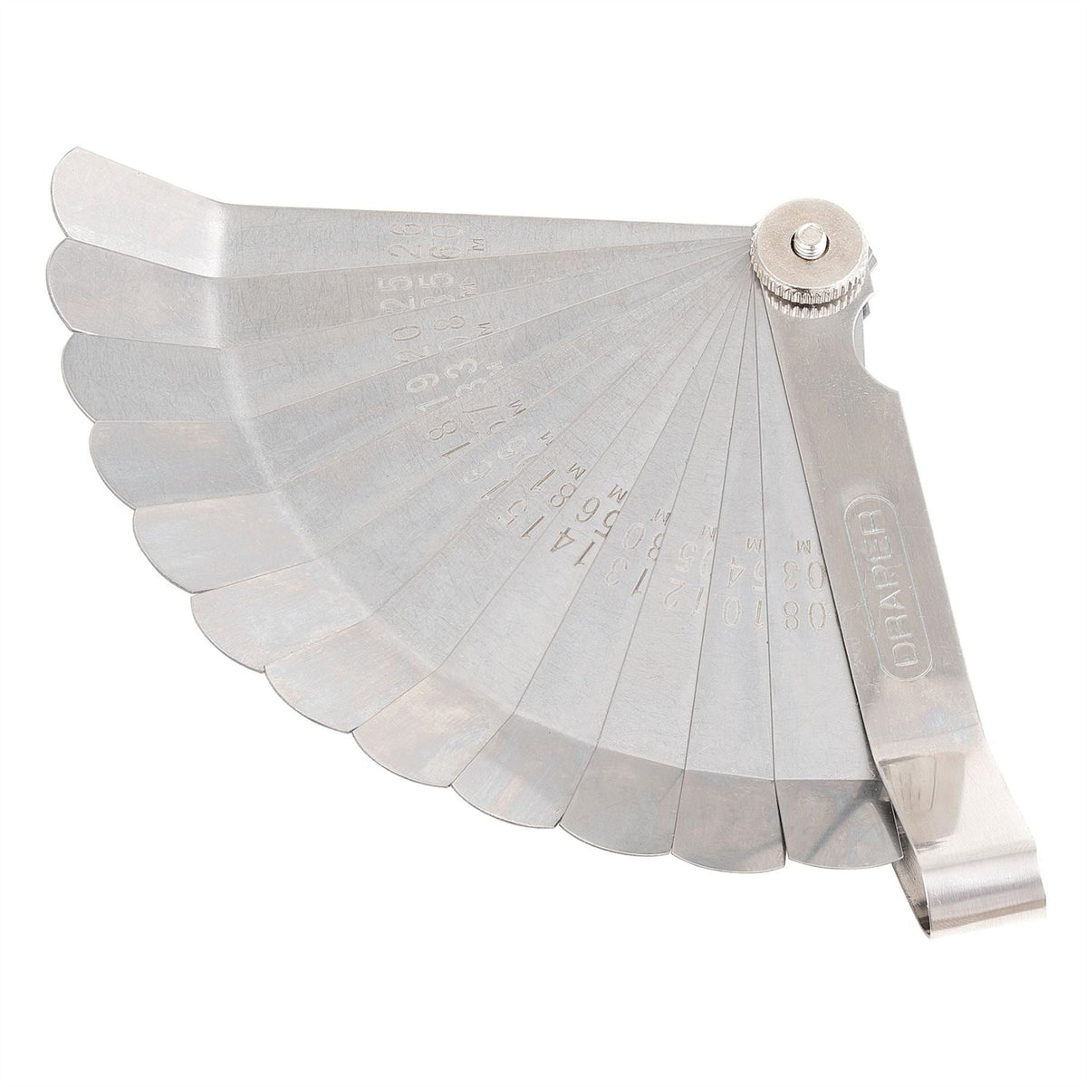 Draper 12 Blade Metric and Imperial Angled Tappet Gauge 51729 White Rose Tools