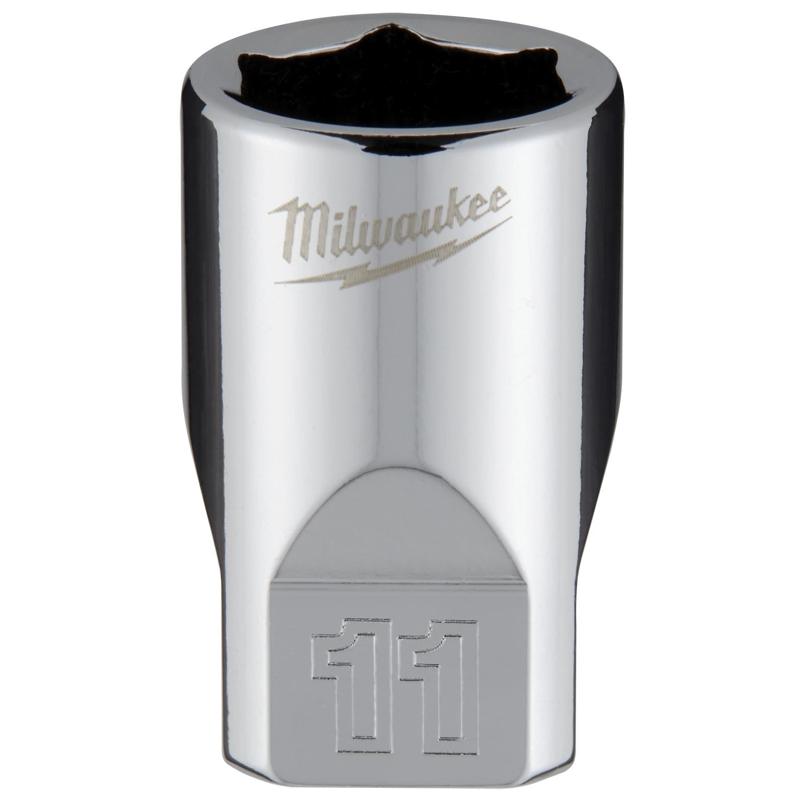 Milwaukee Chrome Socket 1/4" Drive Four Flat Sides Metric Standard 4-15mm Individual