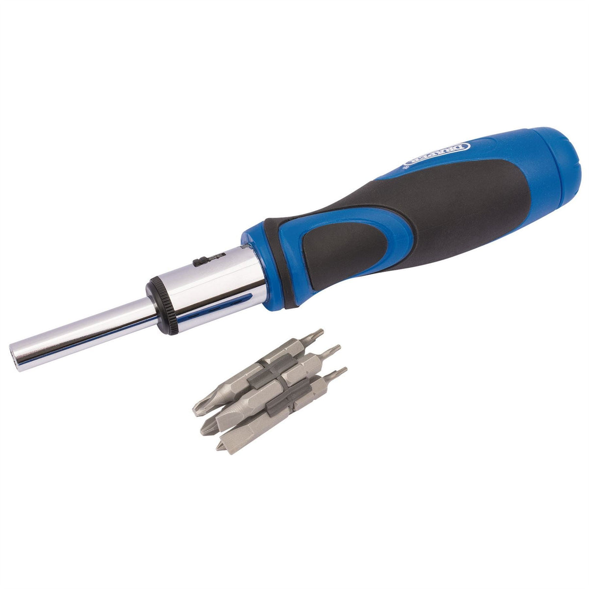 Draper Ratchet Screwdriver and Bit Set (13 Piece) 43640 White Rose Tools