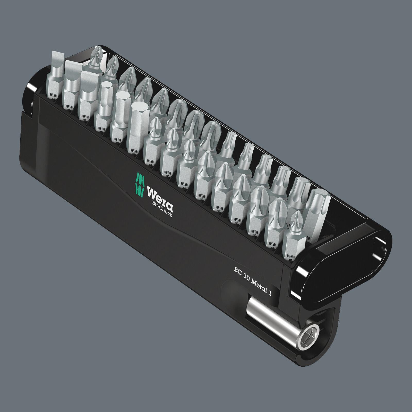 Wera Screwdriver Bit Set with Bit Holder Bit Check 30 Metal 1 SB 30 Pieces PH PZ TX SL Hex