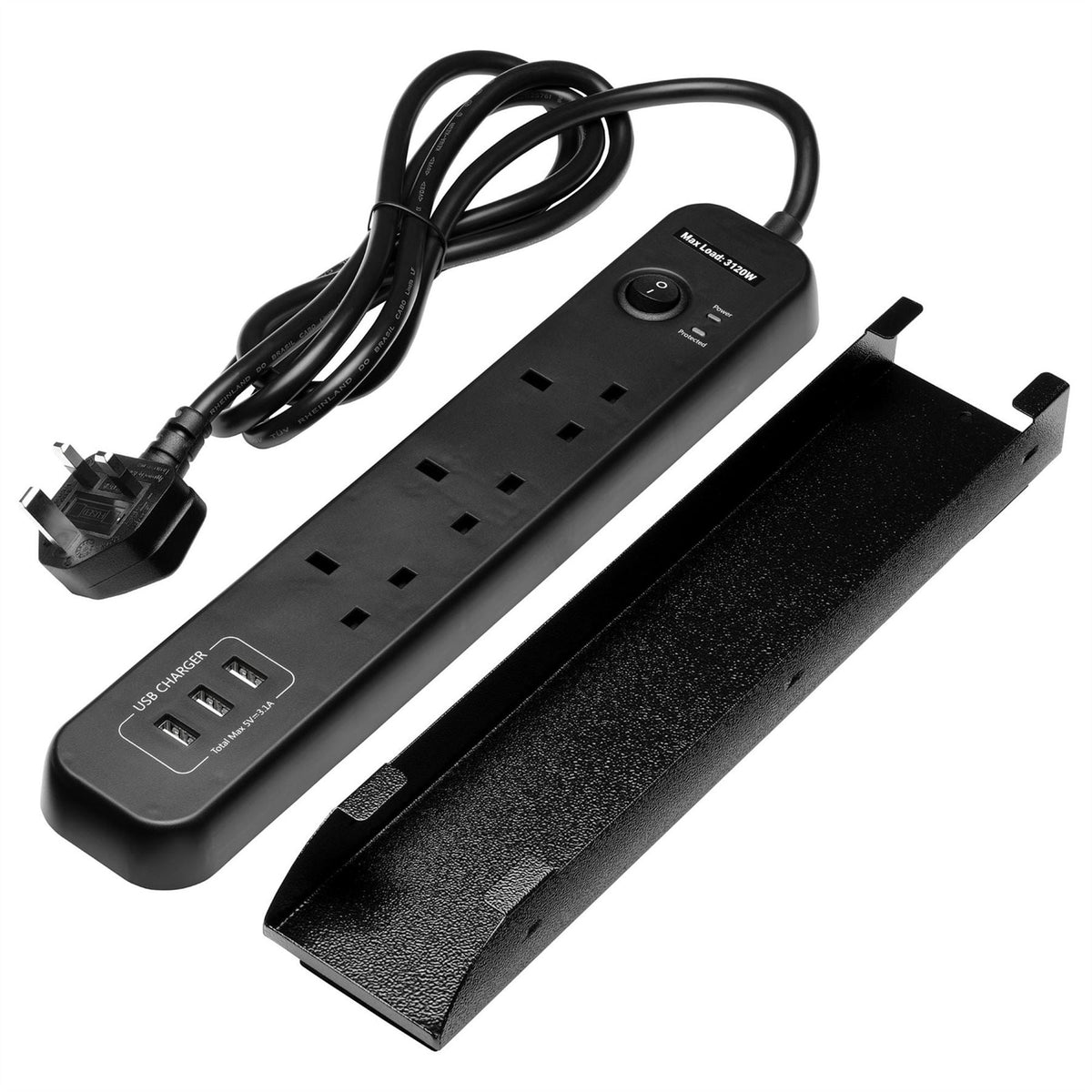 BUNKER UK Power Strip with Magnetic Holder 31713 White Rose Tools
