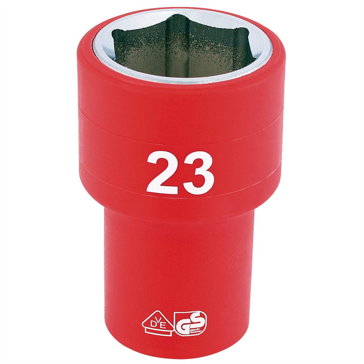 Draper Expert Fully Insulated VDE Socket 1/2" Sq. Dr. 23mm 31953 White Rose Tools