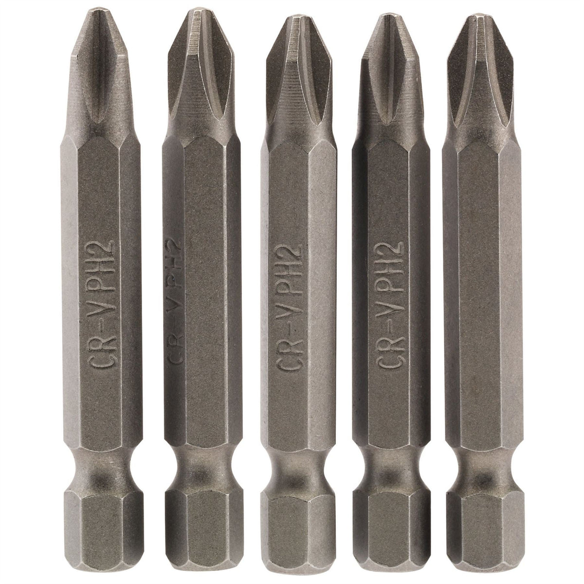 Draper Cross Slot Insert Bit 1/4" Hex 50mm Long No.2 (Pack of 5) 64288 White Rose Tools