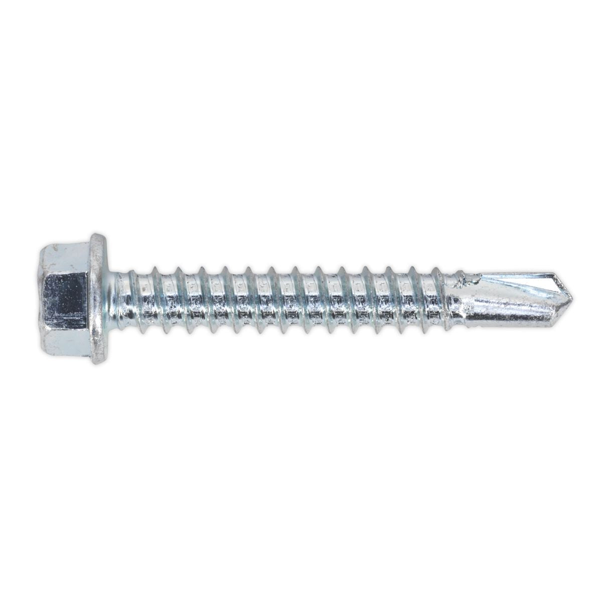 Sealey Self-Drilling Screw 5.5 x 38mm Hex Head Zinc Pack of 100
