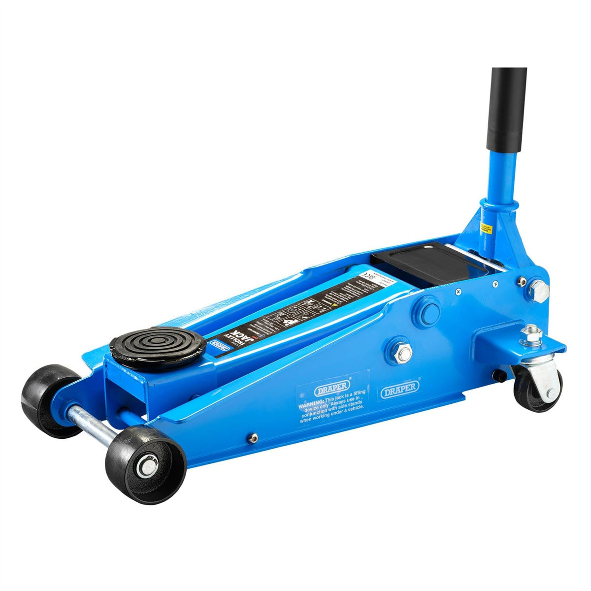 Draper Heavy Duty Trolley Jack with Twin Pistons 3 Tonne 16407 White Rose Tools
