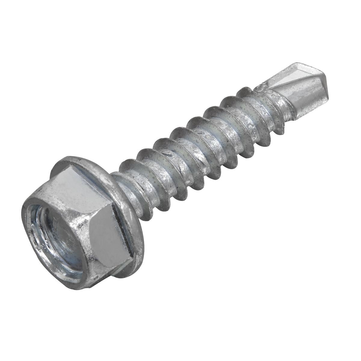Sealey Self-Drilling Screw 4.2 x 19mm Hex Head Zinc Pack of 100