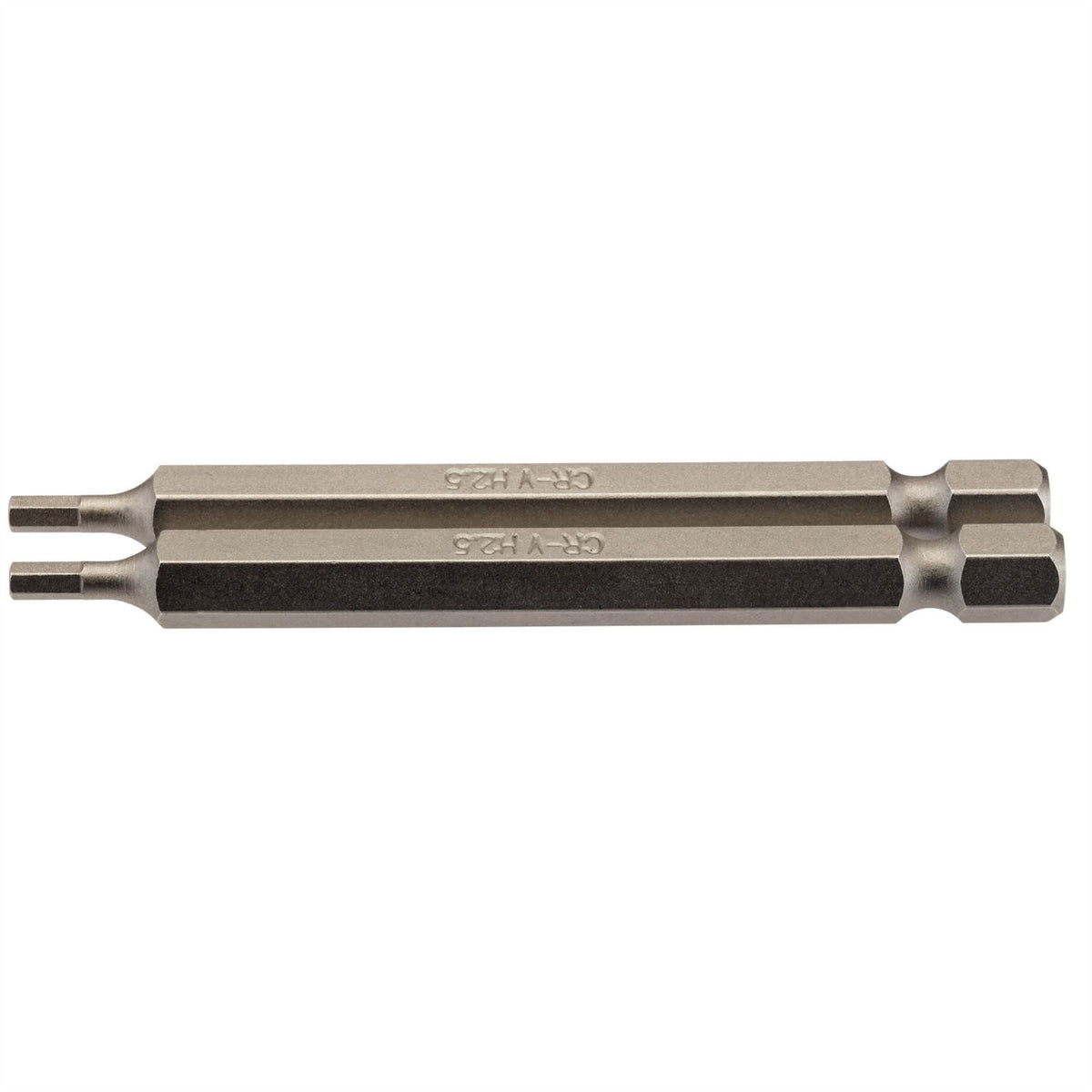 Draper Hexagonal Insert Bit 2.5mm 1/4" Hex 75mm Long (Pack of 2) 64319 White Rose Tools