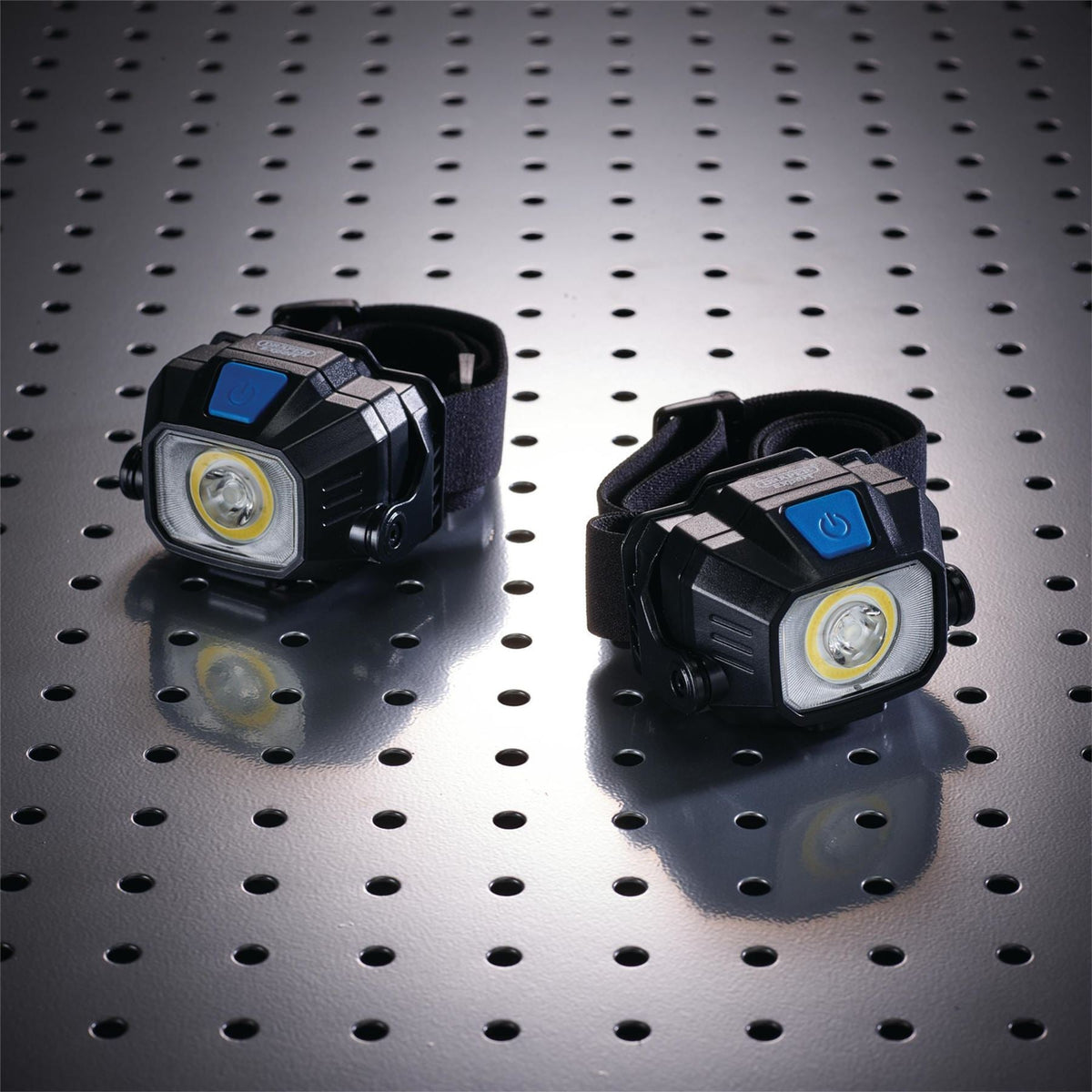 Draper COB/SMD LED Wireless/USB Rechargeable Head Torch 6W 400 Lumens USB-C Cable Supplied 65689 White Rose Tools