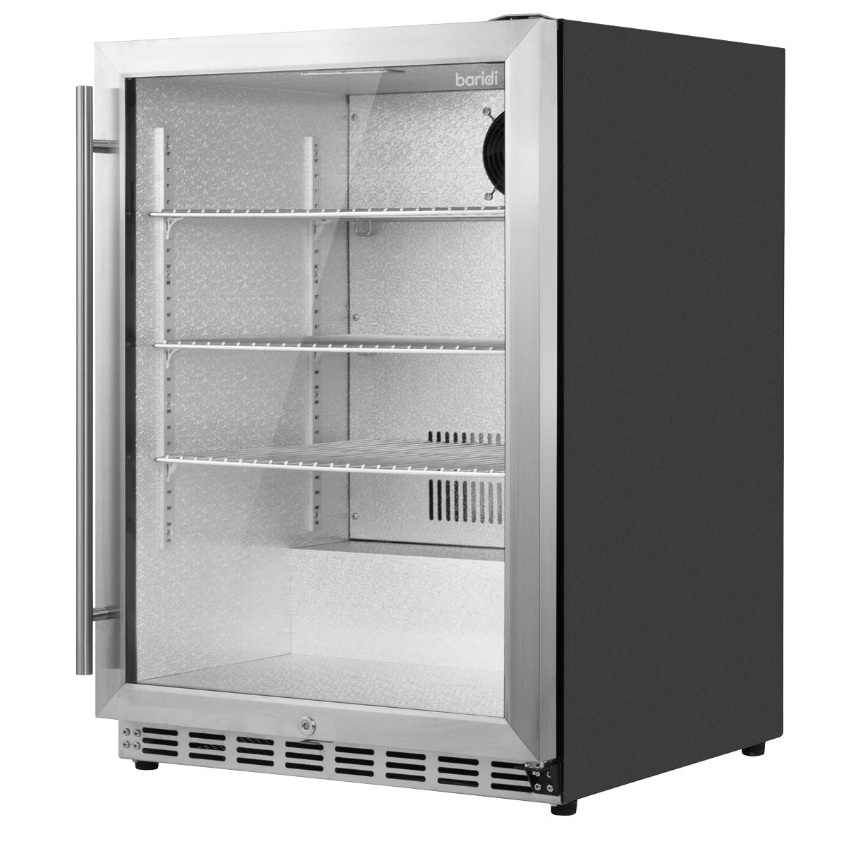 Baridi Outdoor Drinks/Beverage/Bar Fridge with Triple Glazed Door & Security Lock 150L - Stainless Steel White Rose Tools