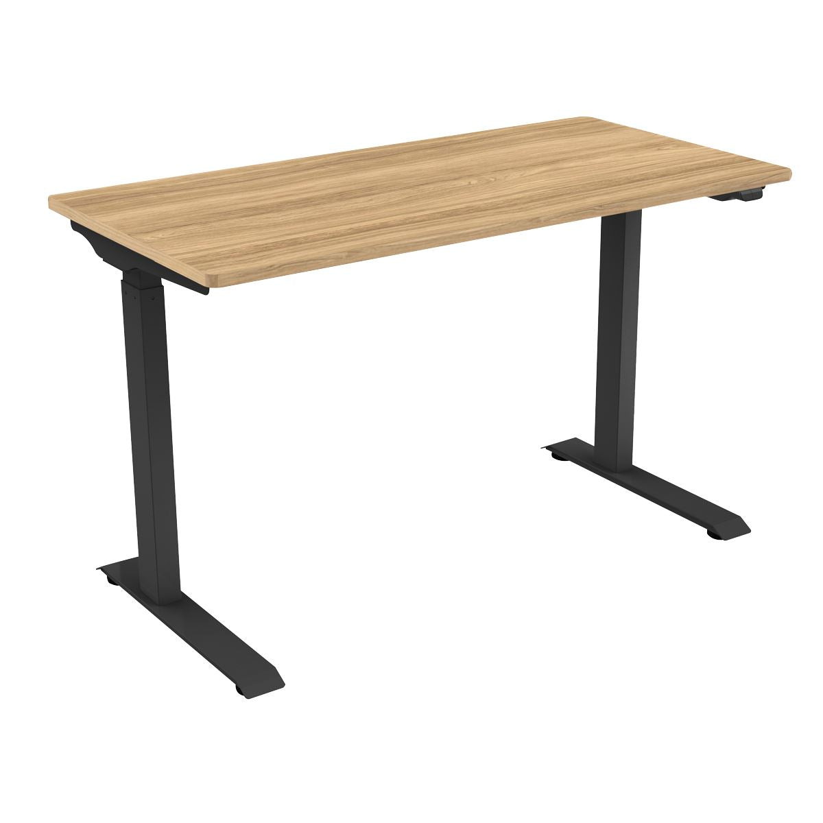 Dellonda Oak Electric Adjustable Office Standing Desk, Quiet, 70kg, 1200 x 600mm