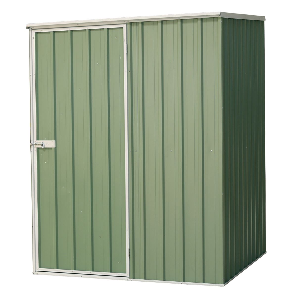 Dellonda Galvanised Steel Metal Garden/Outdoor/Storage Shed, 5FT x 5FT, Pent Style Roof – Green - DG114