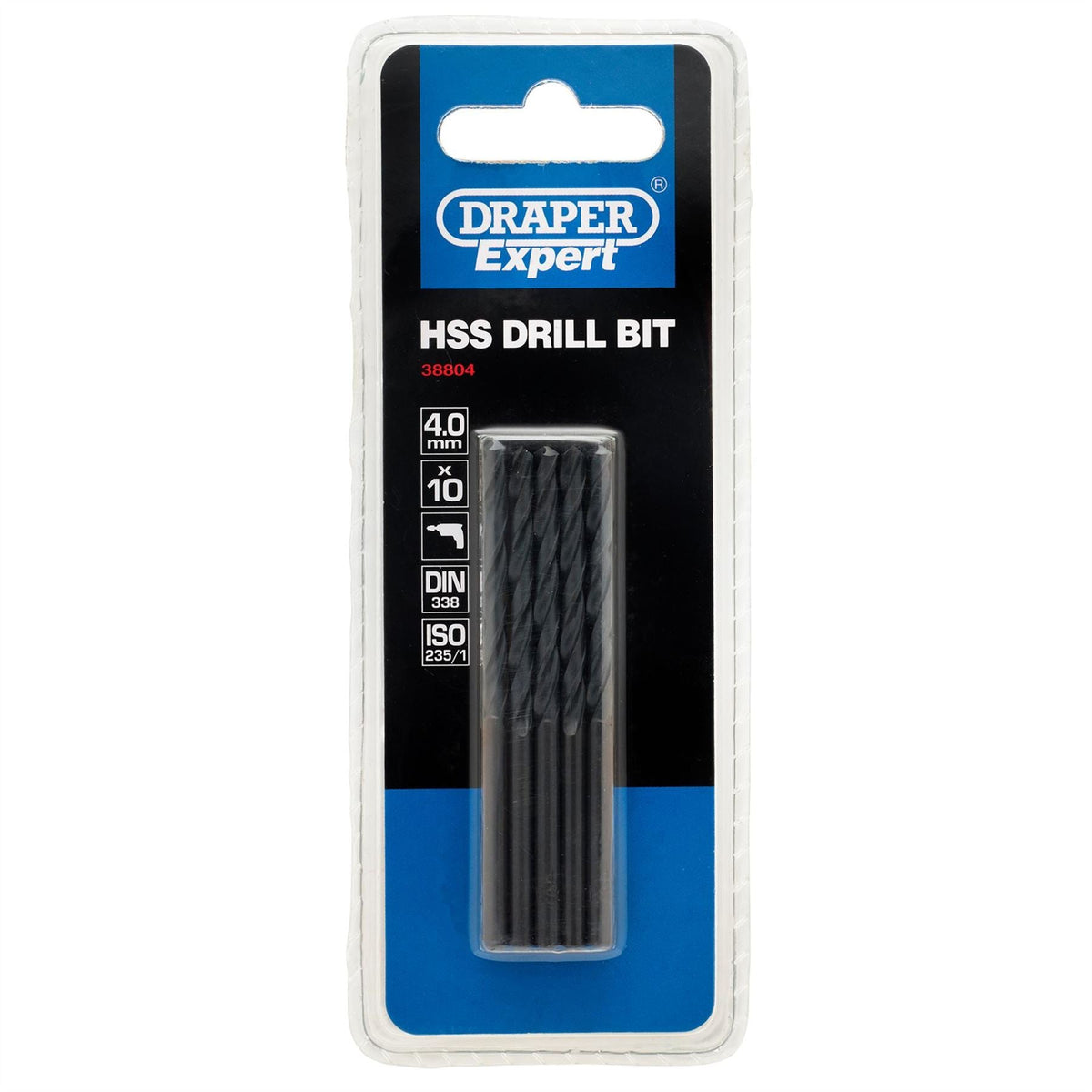 Draper Expert HSS Drill Bit 4 x 162mm (Pack of 10) 38804 White Rose Tools