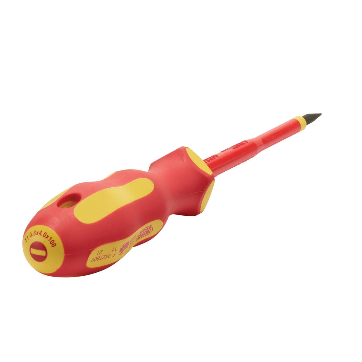 Draper XP1000 VDE Plain Slot Screwdriver 4 x 100mm 64414 White Rose Tools