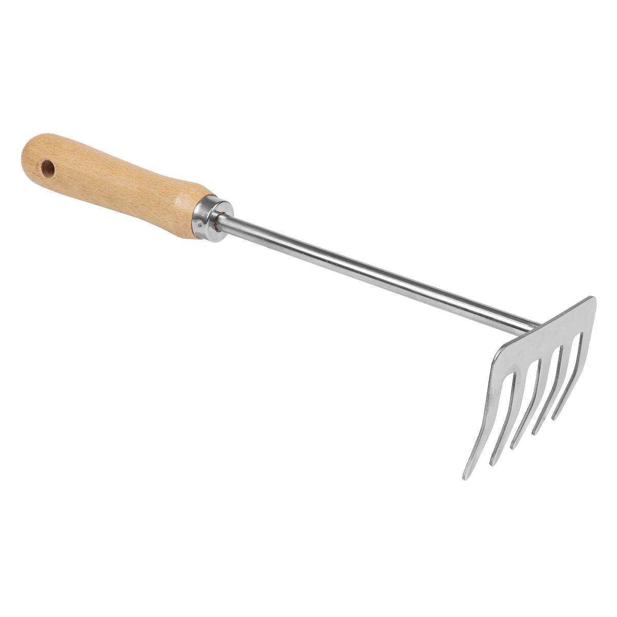 Sealey Premier Garden Hand Rake with Short Ash Handle & Stainless Steel Tines