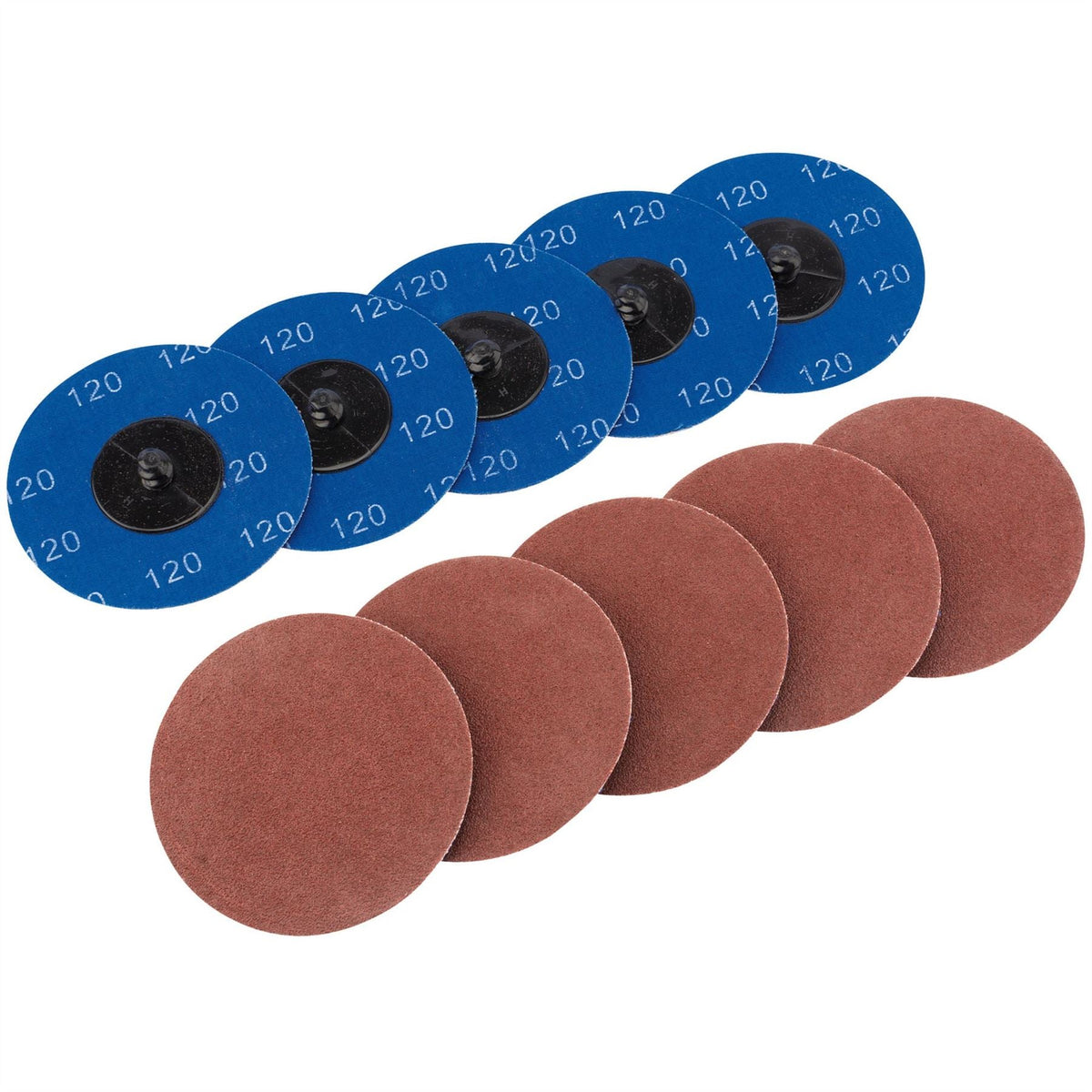 Draper Aluminium Oxide Sanding Discs 75mm 120 Grit (Pack of 10) 75617 White Rose Tools