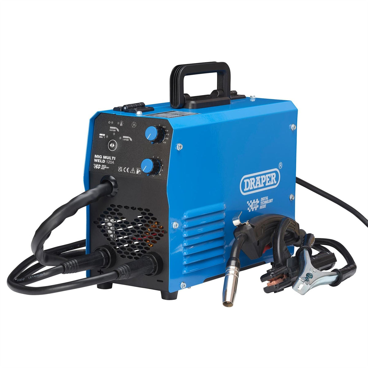 Draper Gasless MIG Inverter Multi-Welder Dti 120A 70049 White Rose Tools