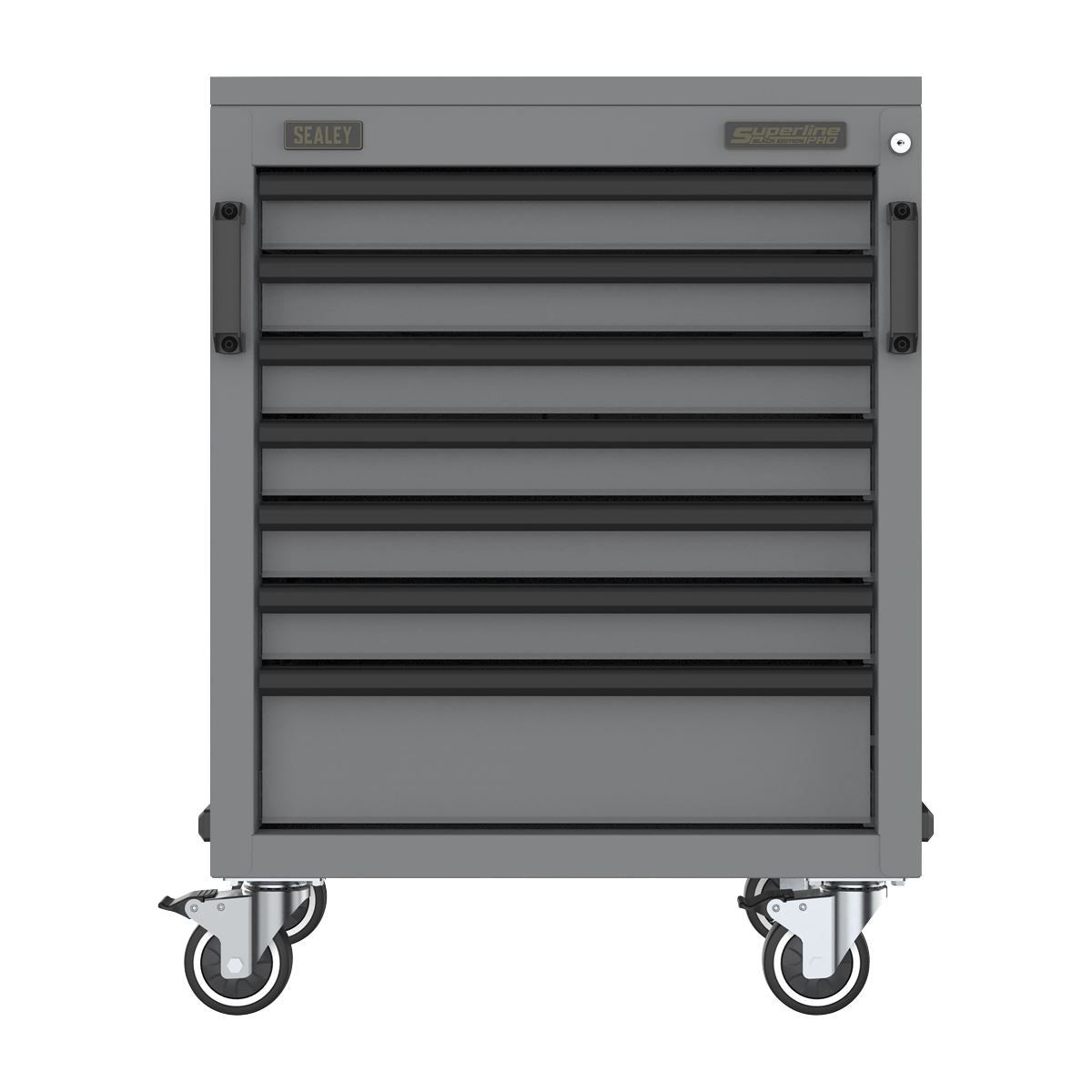 Sealey Superline PRO® Black Edition Modular Mobile Cabinet 7 Drawer 646mm White Rose Tools