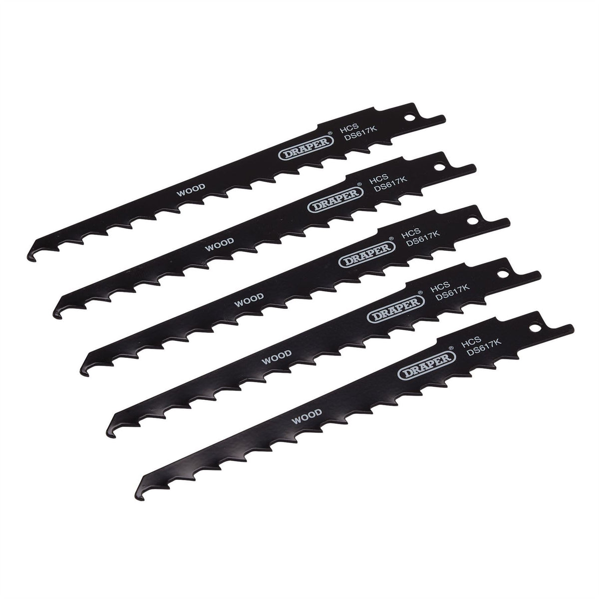 Draper Reciprocating Saw Blades for Wood and Plastic Cutting 150mm 3tpi (Pack of 5) 43066 White Rose Tools