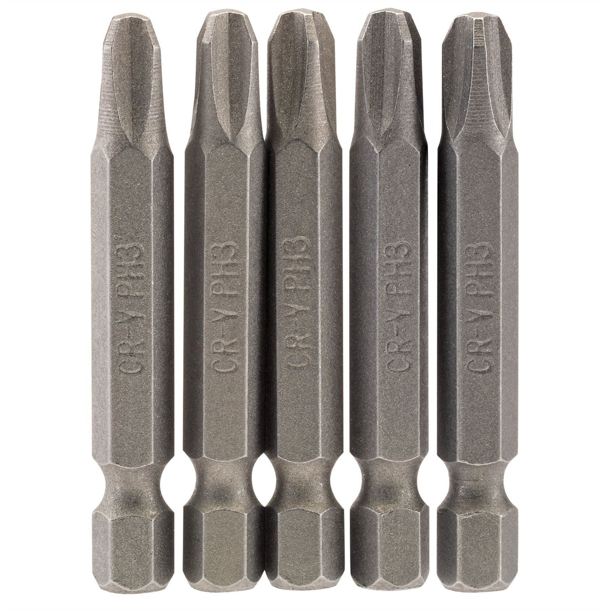 Draper Cross Slot Insert Bit 1/4" Hex 50mm Long No.3 (Pack of 5) 64290 White Rose Tools