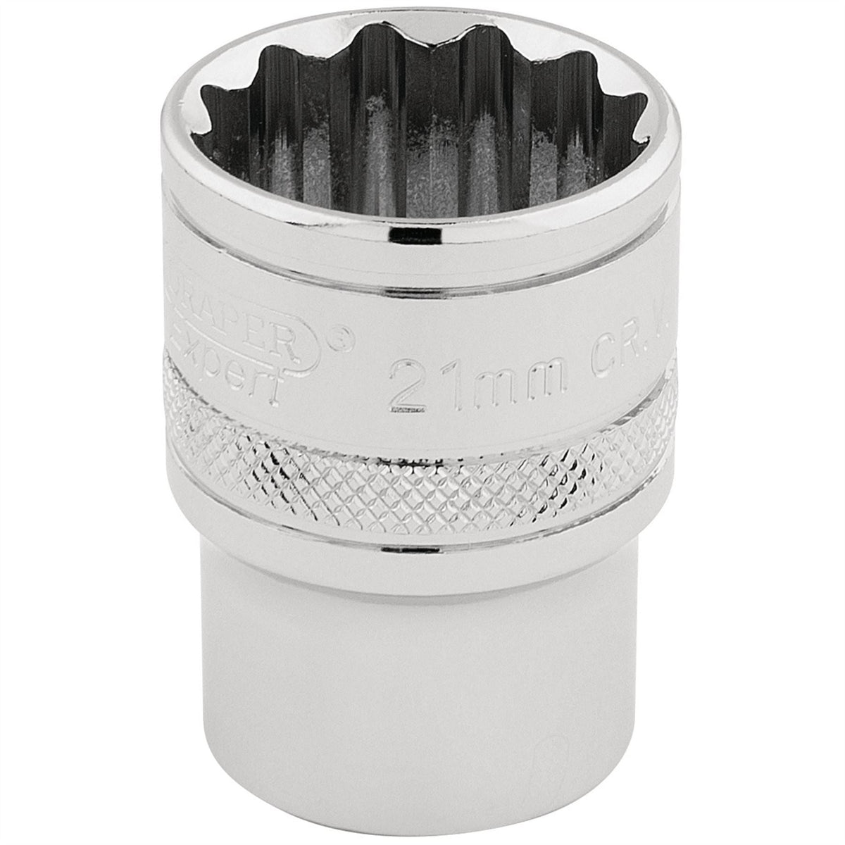 Draper Expert HI-TORQ® 12 Point Socket 1/2" Sq. Dr. 21mm 33290 White Rose Tools