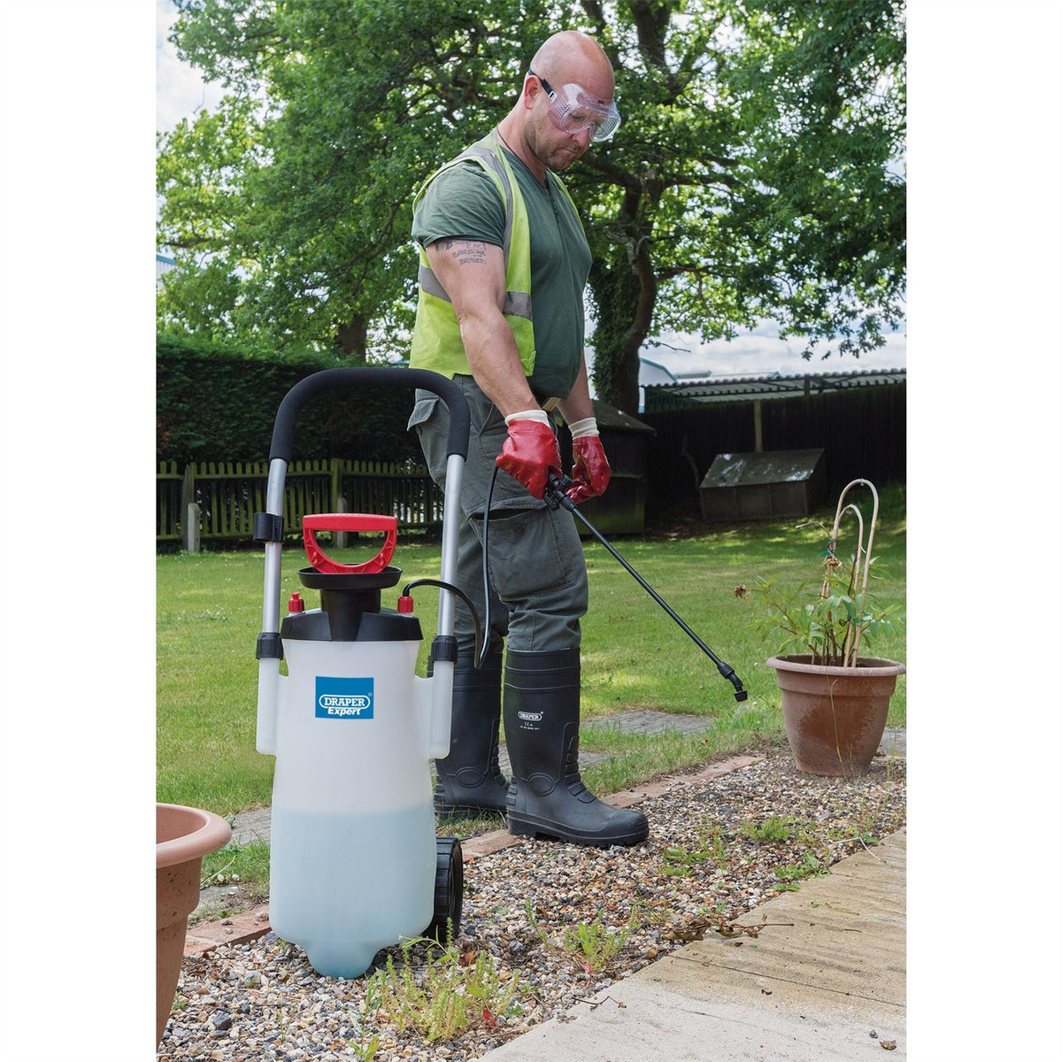 Draper Expert EPDM Trolley Pump Sprayer 15L 82583 White Rose Tools