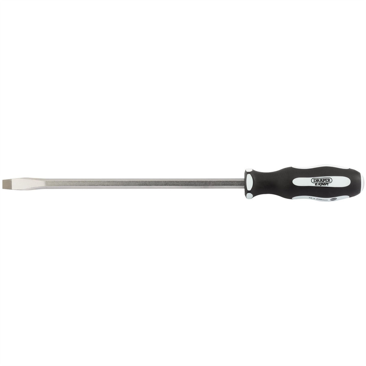 Draper Expert 'Pound Thru' Plain Slot Soft Grip Screwdriver 10 x 250mm 35186 White Rose Tools