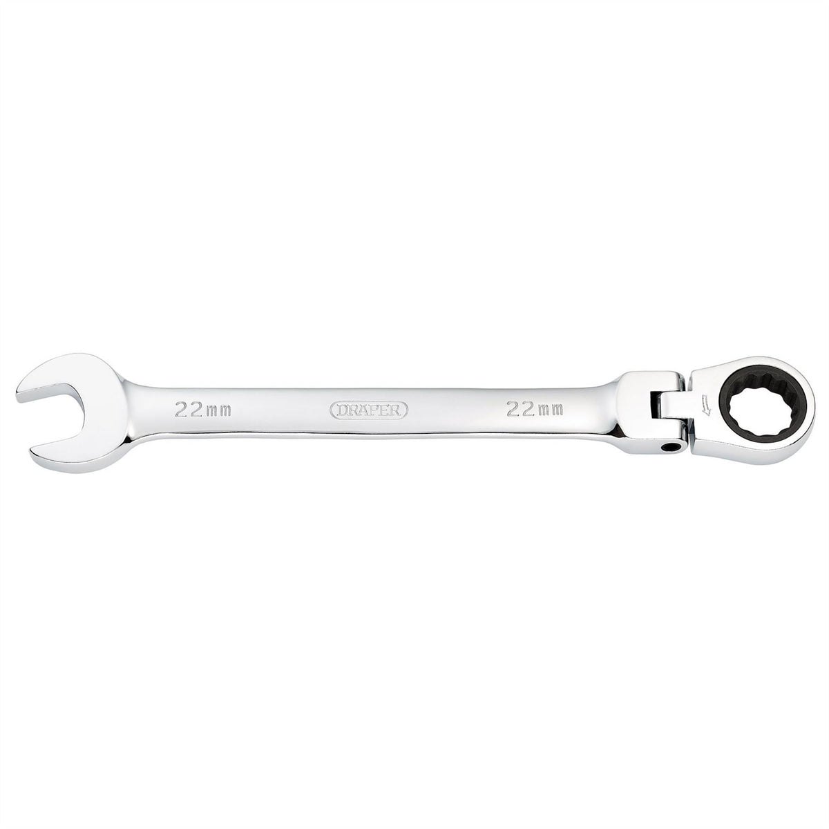 Draper HI-TORQ® Metric Flexible Head Ratcheting Combination Spanner 22mm 52024 White Rose Tools