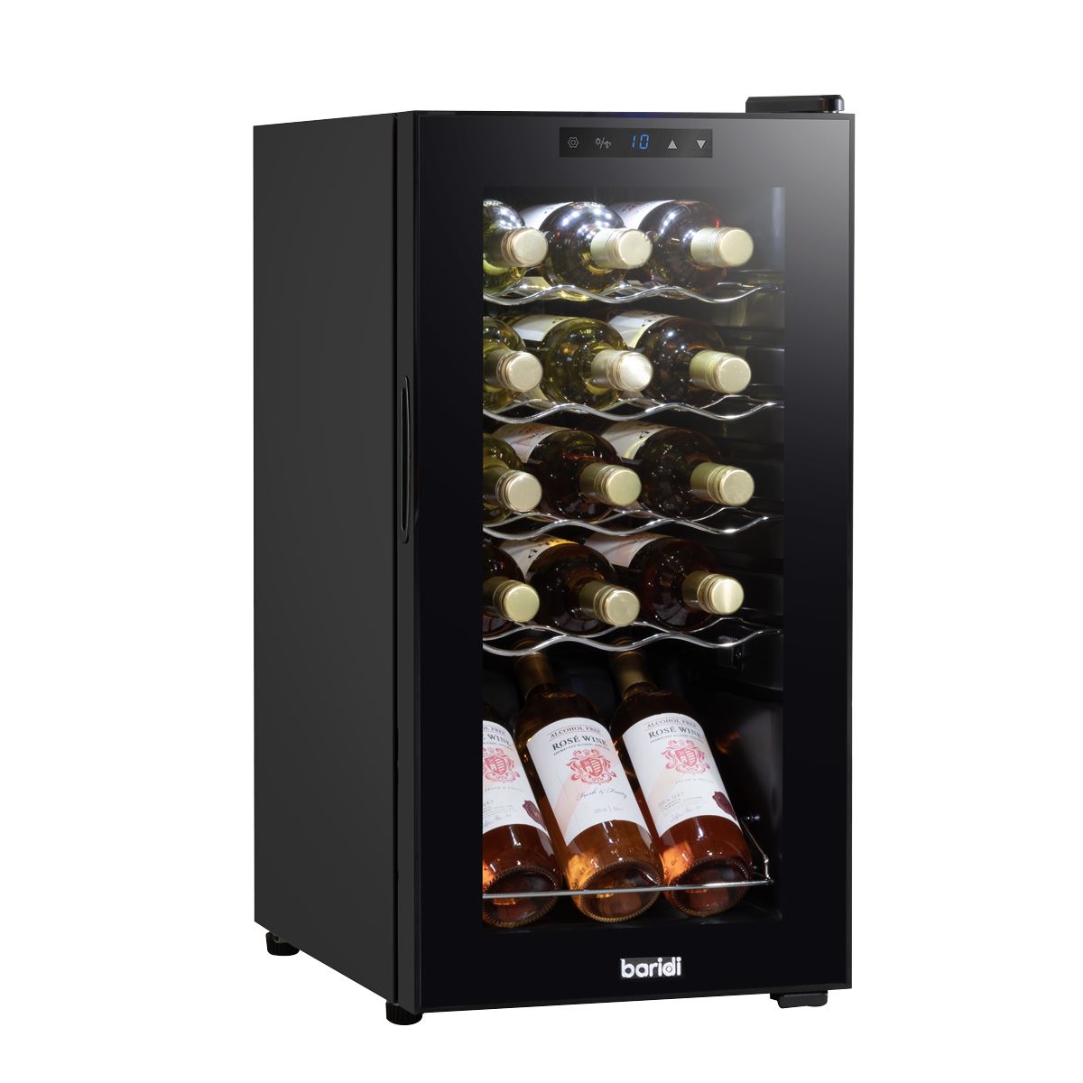 Baridi 15 Bottle Wine Fridge with Digital Touchscreen Controls & LED Light, Black White Rose Tools
