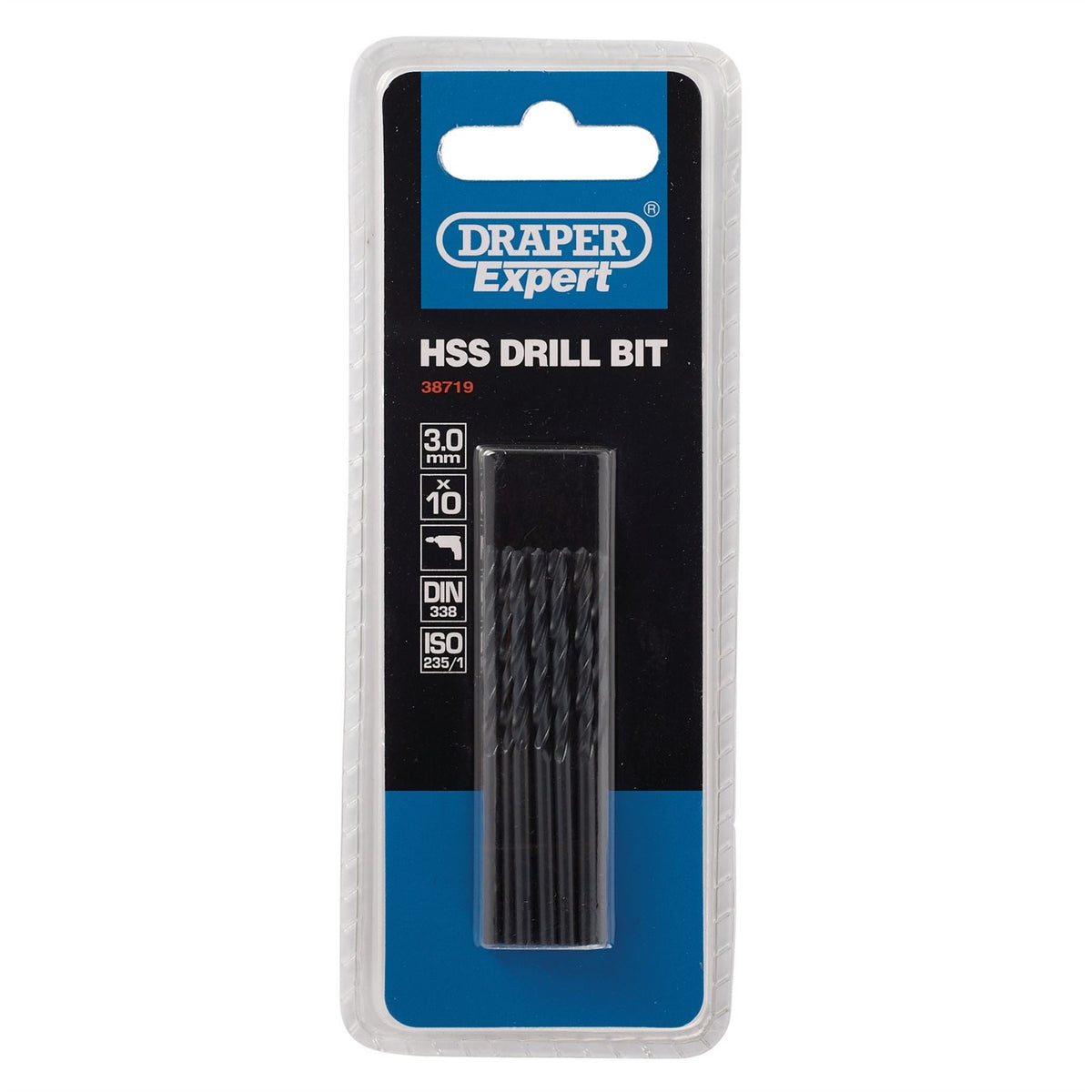 Draper Expert HSS Drill Bit 3.0 x 162mm (Pack of 10) 38719 White Rose Tools
