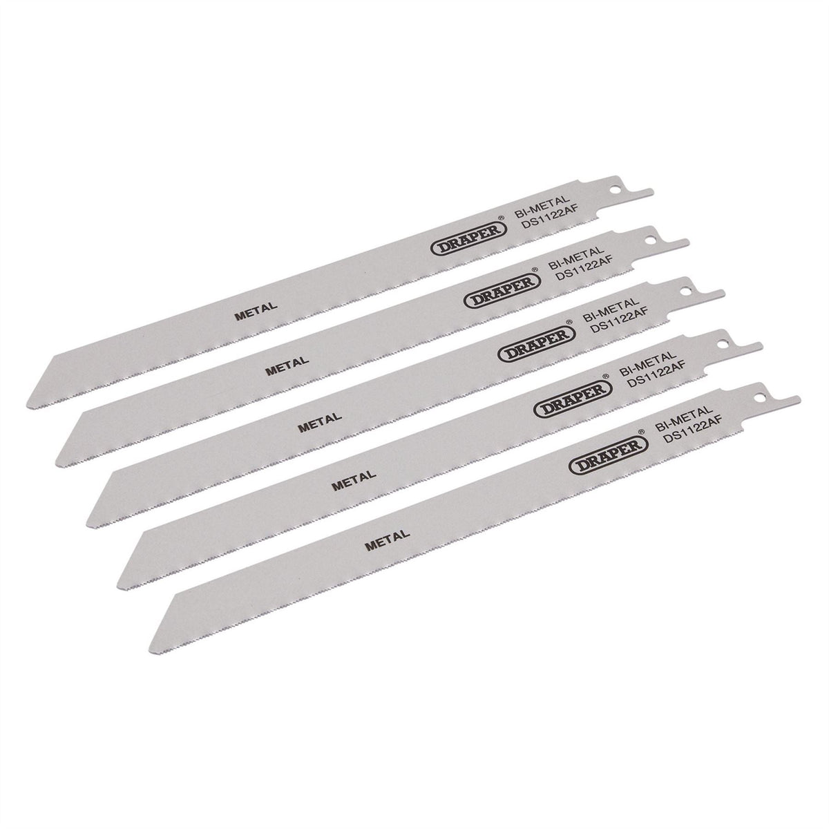 Draper Bi-metal Reciprocating Saw Blades for Metal Cutting 225mm 24tpi (Pack of 5) 38593 White Rose Tools