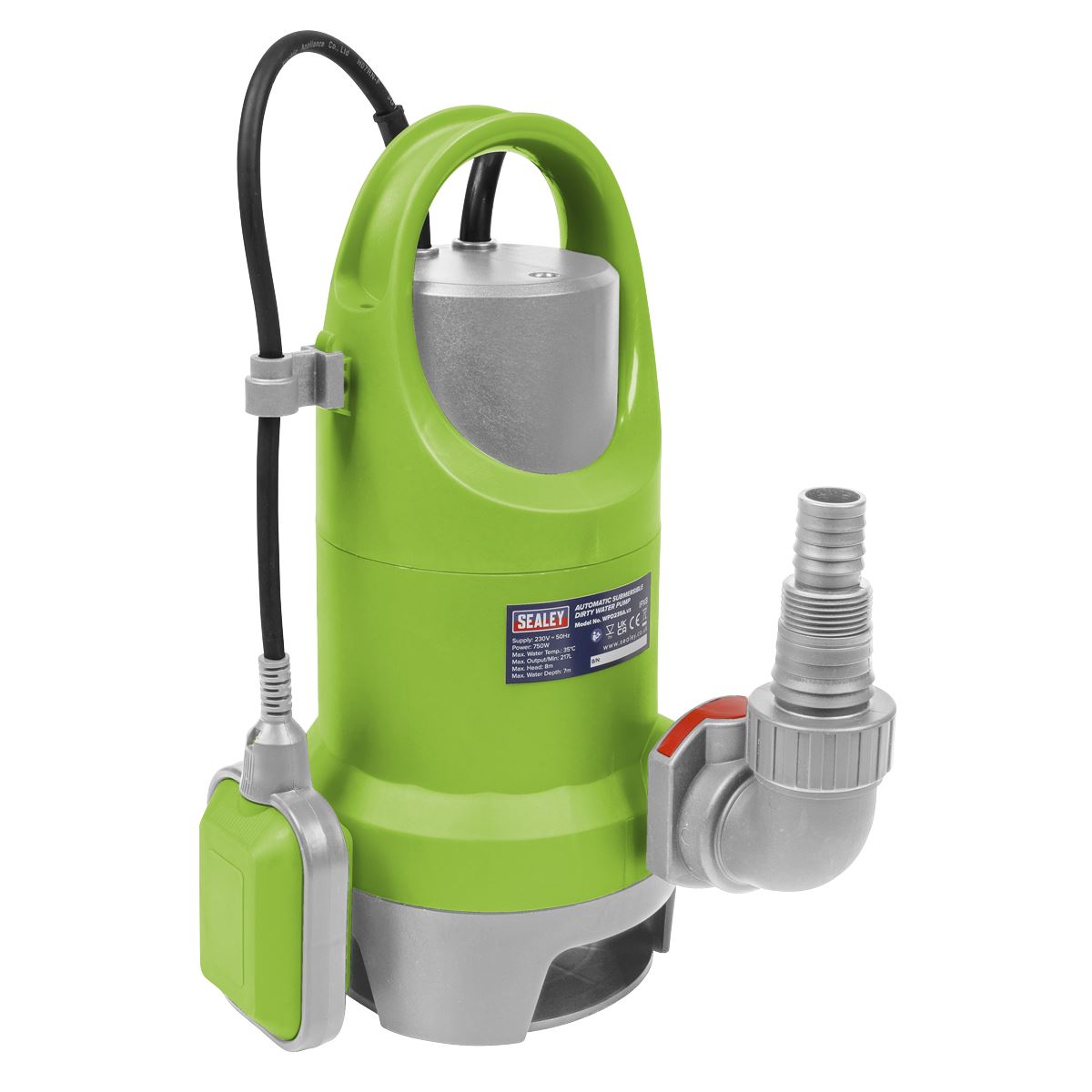 Sealey Submersible Dirty Water Pump Automatic 225L/min 230V