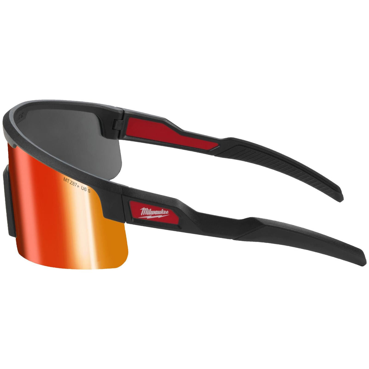Milwaukee Sunburst Large Format Mirrored Safety Glasses White Rose Tools