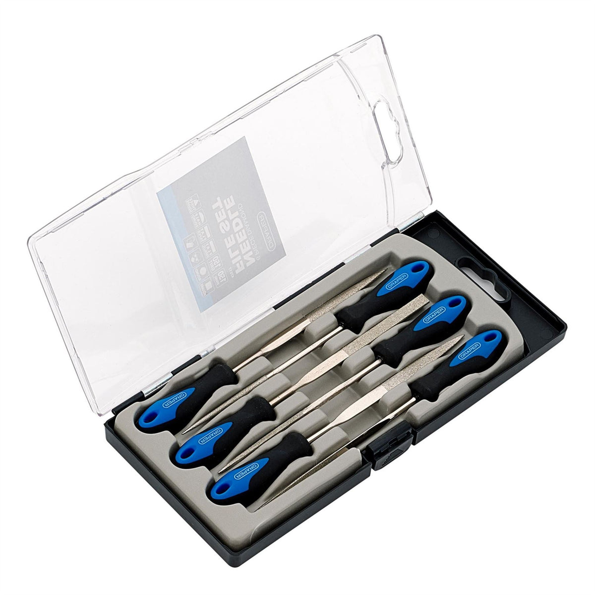 Draper Soft Grip Diamond Needle File Set 150mm (6 Piece) 47817 White Rose Tools