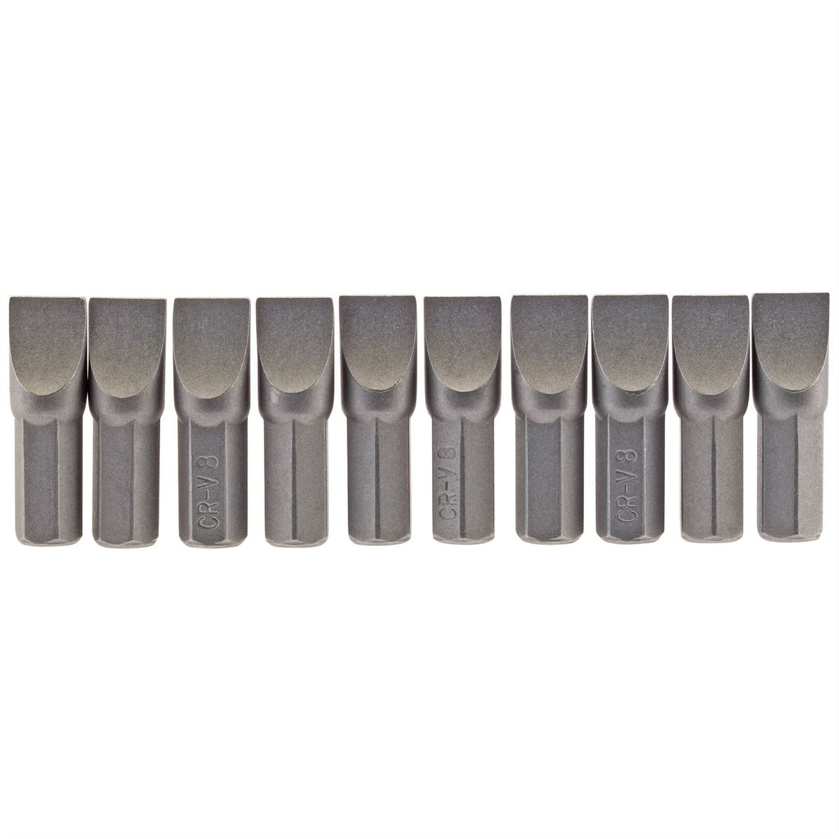 Draper Plain Slot Insert Bit 8mm 1/4" Hex 25mm Long (Pack of 10) 64046 White Rose Tools